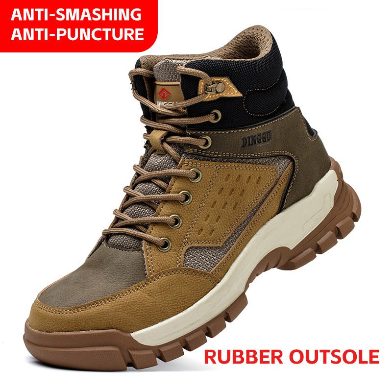 Welding Work Boots for Men Women Slip on Steel Toe Safety Shoes Comfortable Indestructible Work Boots Puncture Proof Lightweight Breathable Construction Shoes