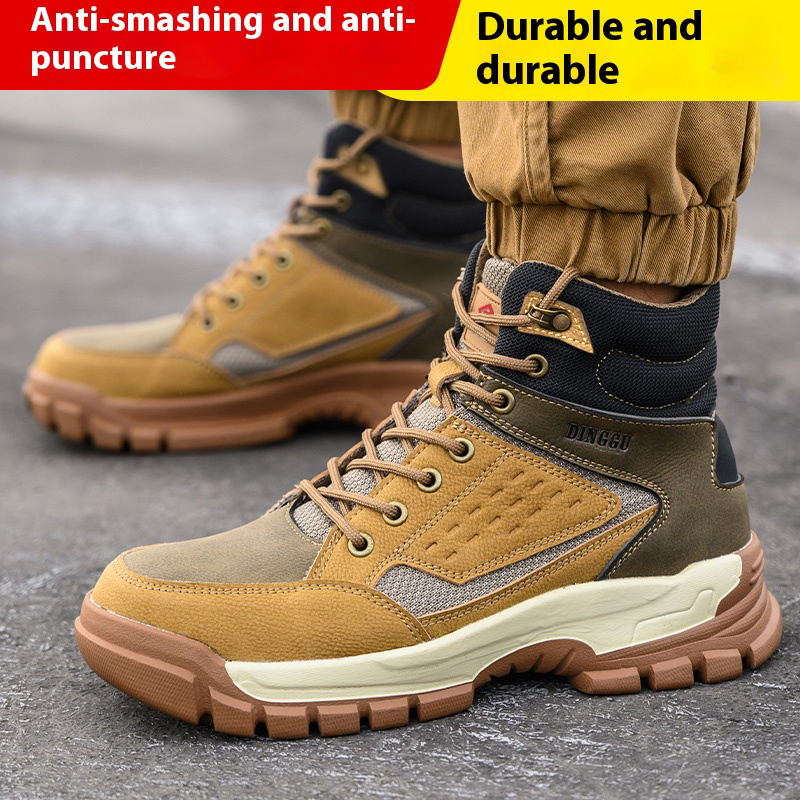 Welding Work Boots for Men Women Slip on Steel Toe Safety Shoes Comfortable Indestructible Work Boots Puncture Proof Lightweight Breathable Construction Shoes