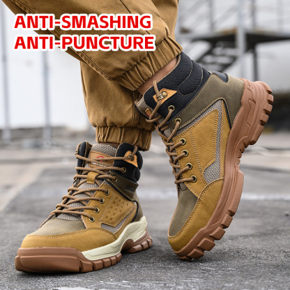 Welding Work Boots for Men Women Slip on Steel Toe Safety Shoes Comfortable Indestructible Work Boots Puncture Proof Lightweight Breathable Construction Shoes