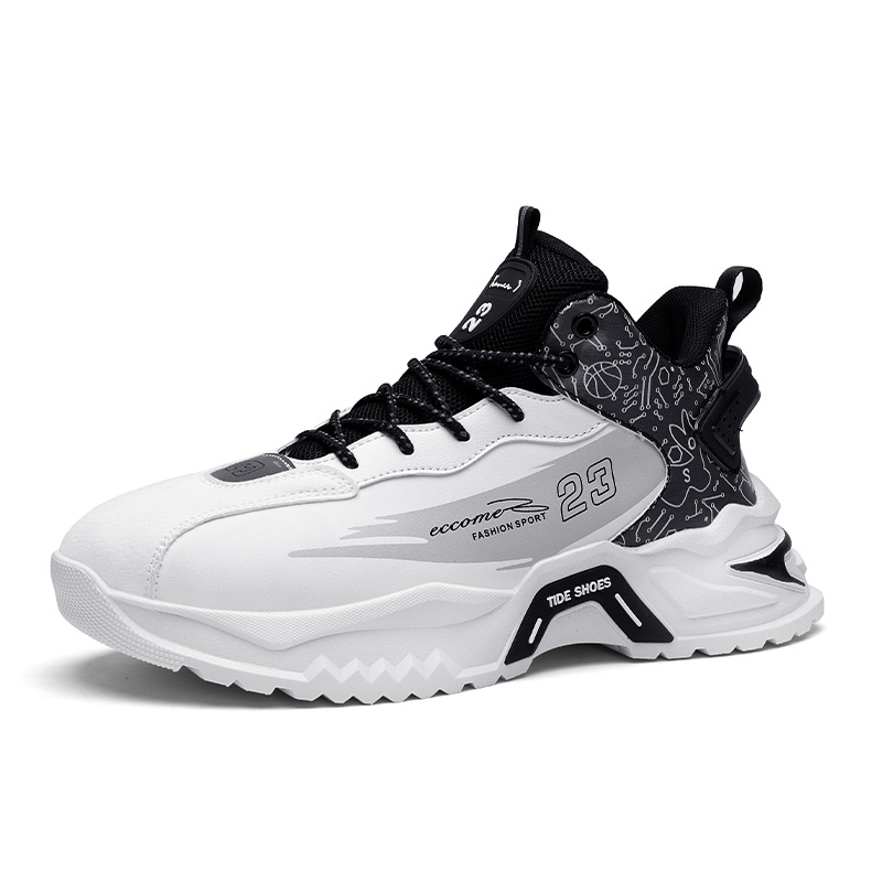 Mens Lace Up High Top Fashion Sneakers Lightweight Non-Slip Soft Sole Basketball Shoes for Tennis Running Walking Training