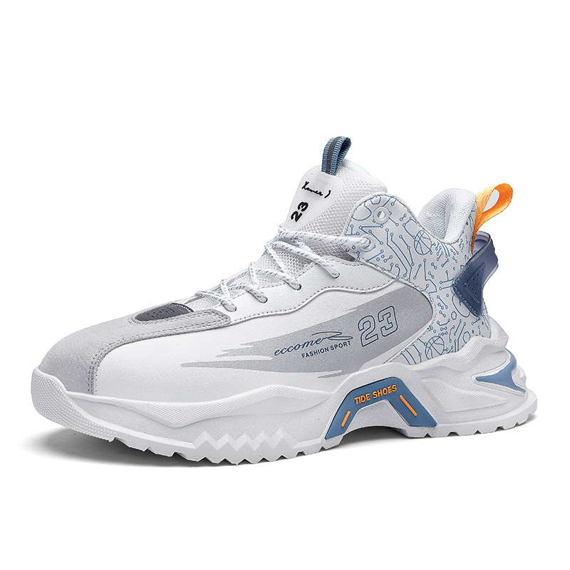 Mens Lace Up High Top Fashion Sneakers Lightweight Non-Slip Soft Sole Basketball Shoes for Tennis Running Walking Training