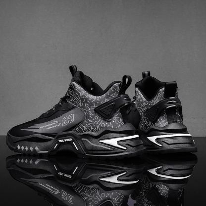 Mens Lace Up High Top Fashion Sneakers Lightweight Non-Slip Soft Sole Basketball Shoes for Tennis Running Walking Training