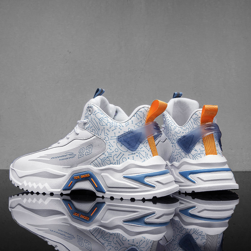 Mens Lace Up High Top Fashion Sneakers Lightweight Non-Slip Soft Sole Basketball Shoes for Tennis Running Walking Training