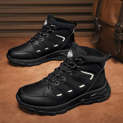 Men's Waterproof Hiking Boots Non-Slip Lightweight Outdoor Mid Top Ankle Boot Breathable Hiker Work Trekking Shoes