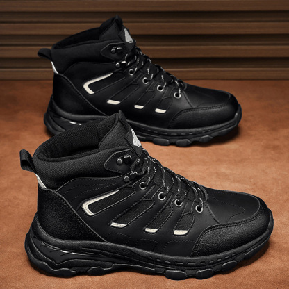 Men's Waterproof Hiking Boots Non-Slip Lightweight Outdoor Mid Top Ankle Boot Breathable Hiker Work Trekking Shoes