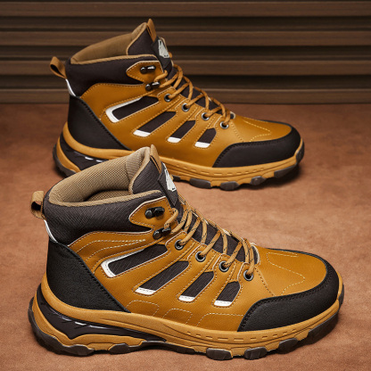 Men's Waterproof Hiking Boots Non-Slip Lightweight Outdoor Mid Top Ankle Boot Breathable Hiker Work Trekking Shoes