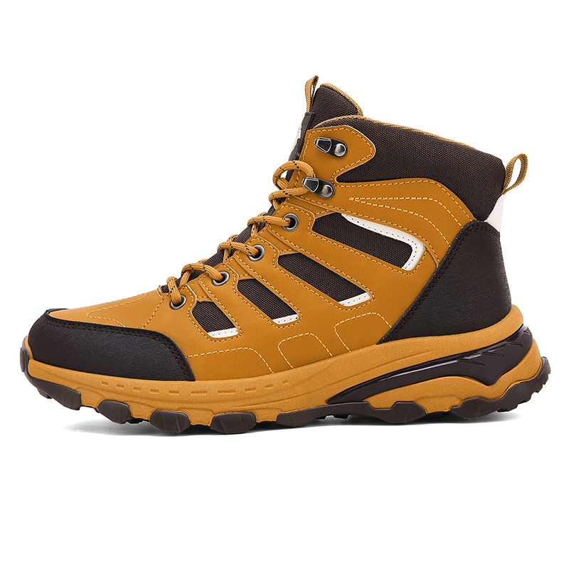 Men's Waterproof Hiking Boots Non-Slip Lightweight Outdoor Mid Top Ankle Boot Breathable Hiker Work Trekking Shoes