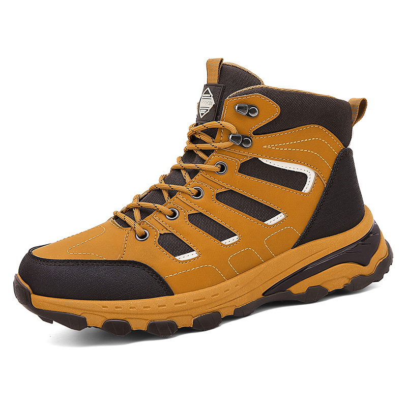 Men's Waterproof Hiking Boots Non-Slip Lightweight Outdoor Mid Top Ankle Boot Breathable Hiker Work Trekking Shoes