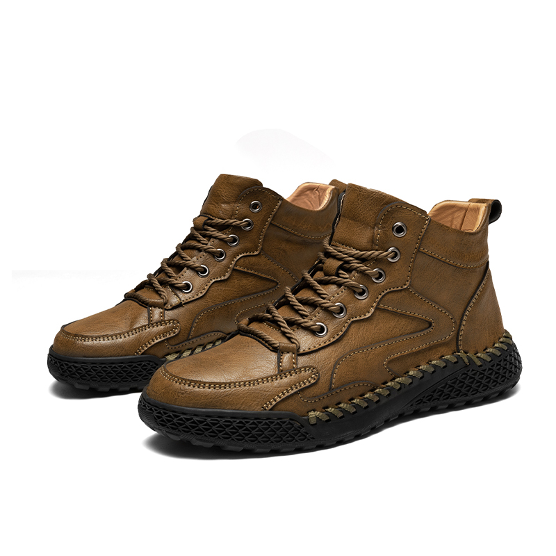 Men's Casual Leather Fashion Sneakers Ankle Chukka Boots Handmade Lightweight Loafers Mid-top Dress Boots Walking Driving Shoes