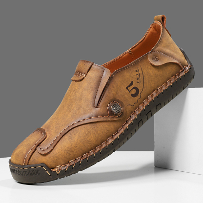 Mens Casual Shoes Summer Breathable Sneakers Loafers Walking Shoes Hand Made Lace-Up Leather Dress Flats Shoes for Driving Business Working Office