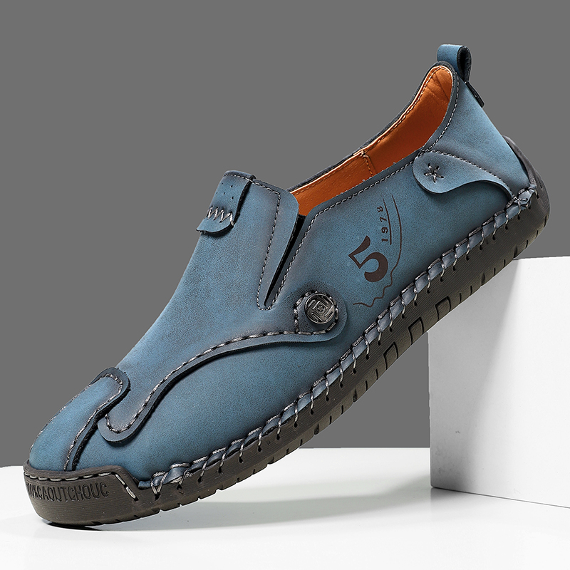 Mens Casual Shoes Summer Breathable Sneakers Loafers Walking Shoes Hand Made Lace-Up Leather Dress Flats Shoes for Driving Business Working Office