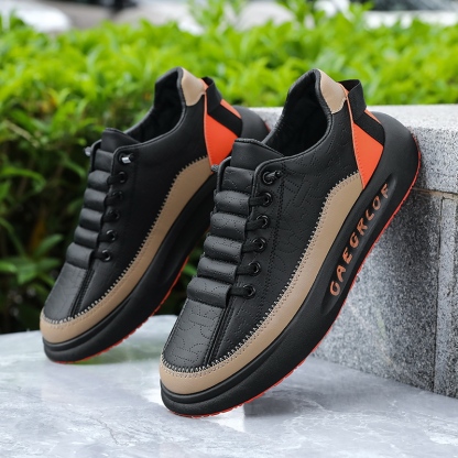 Mens Casual Shoes Summer Breathable Sneakers Loafers Walking Shoes Hand Made Lace-Up Leather Dress Flats Shoes for Driving Business Working Office