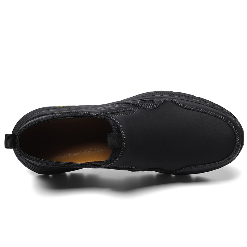 Men's Orthopedic Leather Dress Walking Shoes: Comfortable Orthotic Plantar Fasciitis Oxford Shoes with Arch Support, Flat Feet Casual Business Slip-On Loafers for Foot and Heel Pain Relief