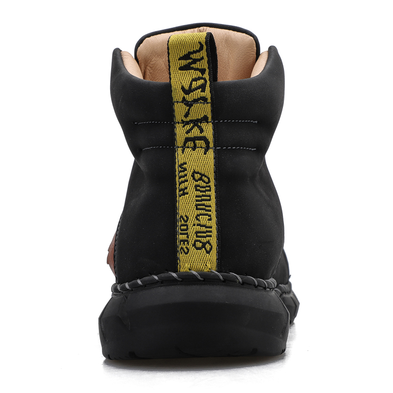 Mens Casual Leather Shoes Ankle Chukka Boots Slip On Lightweight Loafers Mid top Walking Driving Shoes for Male