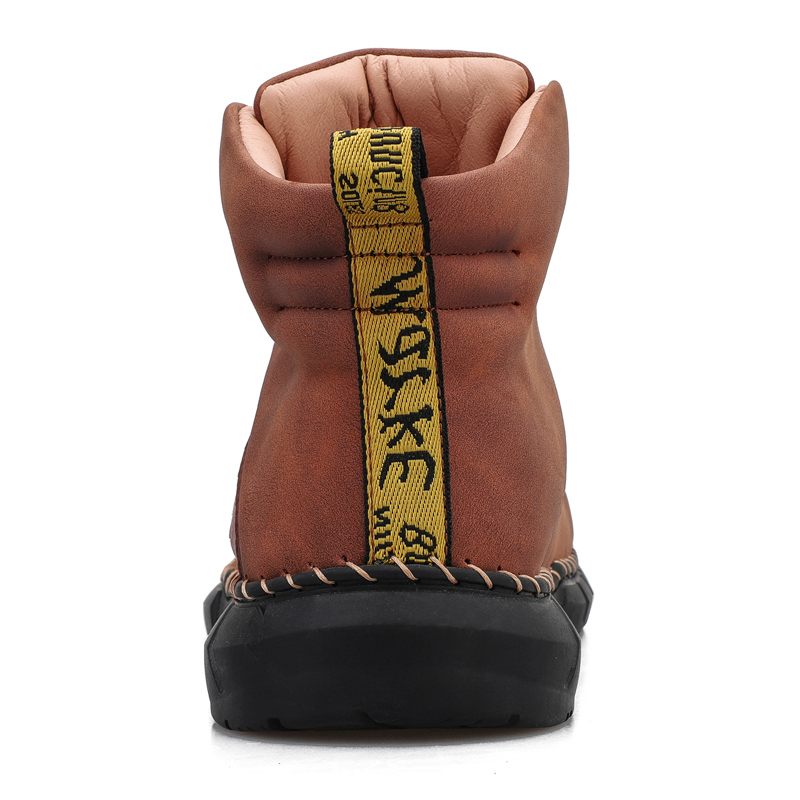 Mens Casual Leather Shoes Ankle Chukka Boots Slip On Lightweight Loafers Mid top Walking Driving Shoes for Male