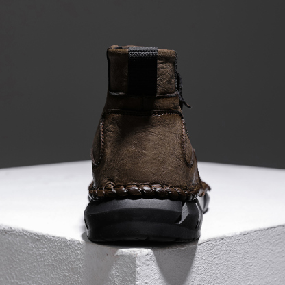 Men's Comfortable Orthopedic Leather Shoes - Lightweight ; Round Toe ; Breathable ; Arch Support ; Non-Slip ; Durable for 3 years