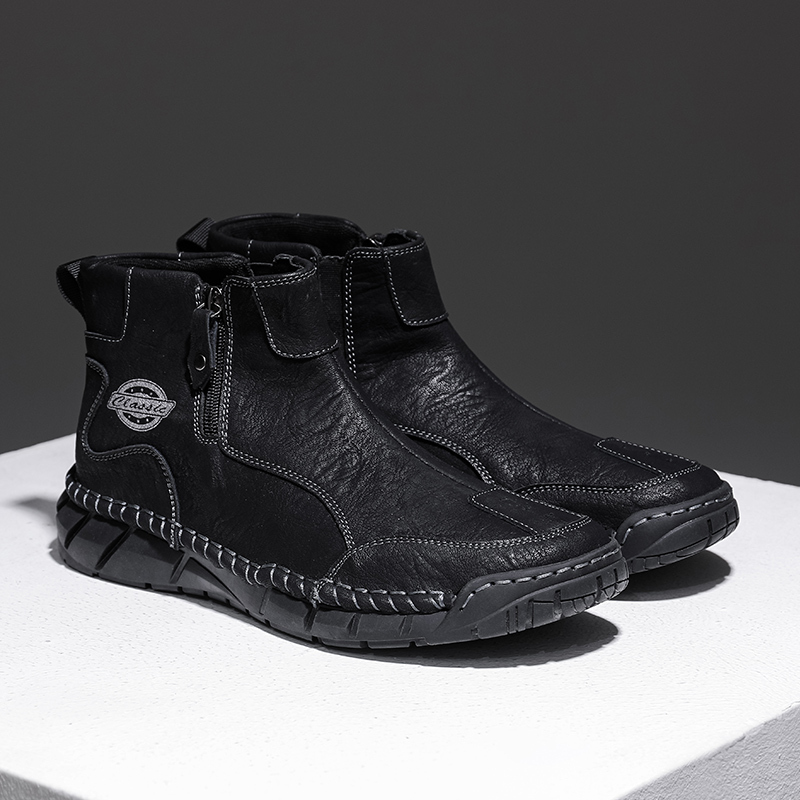 Men's Comfortable Orthopedic Leather Shoes - Lightweight ; Round Toe ; Breathable ; Arch Support ; Non-Slip ; Durable for 3 years