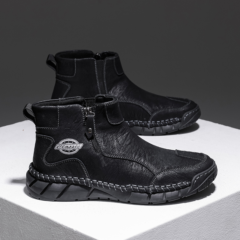 Men's Comfortable Orthopedic Leather Shoes - Lightweight ; Round Toe ; Breathable ; Arch Support ; Non-Slip ; Durable for 3 years