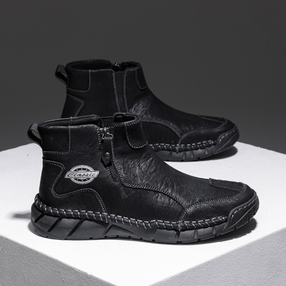 Men's Comfortable Orthopedic Leather Shoes - Lightweight ; Round Toe ; Breathable ; Arch Support ; Non-Slip ; Durable for 3 years