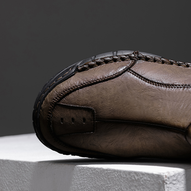 Men's Comfortable Orthopedic Leather Shoes - Lightweight ; Round Toe ; Breathable ; Arch Support ; Non-Slip ; Durable for 3 years