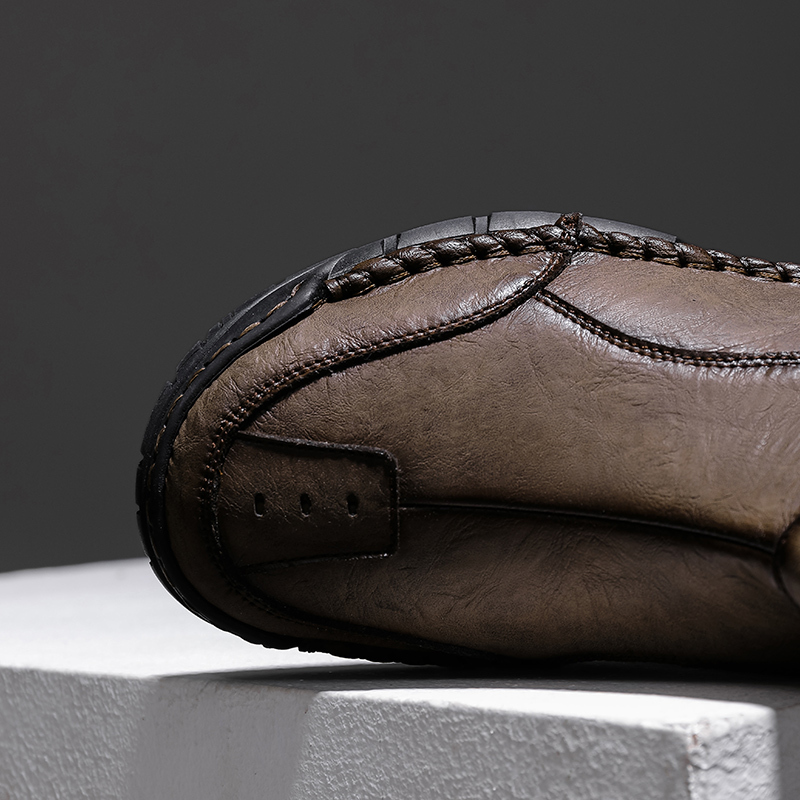 Men's Comfortable Orthopedic Leather Shoes - Lightweight ; Round Toe ; Breathable ; Arch Support ; Non-Slip ; Durable for 3 years