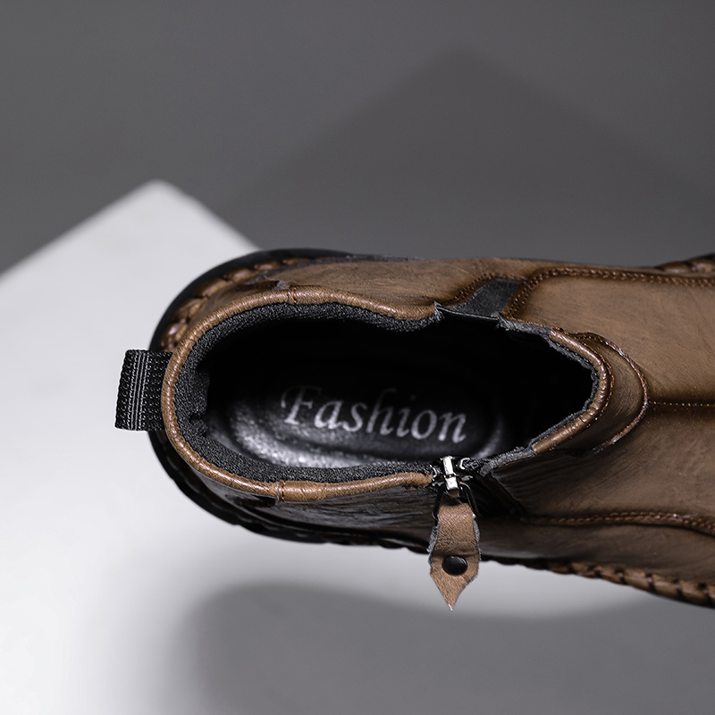 Men's Comfortable Orthopedic Leather Shoes - Lightweight ; Round Toe ; Breathable ; Arch Support ; Non-Slip ; Durable for 3 years