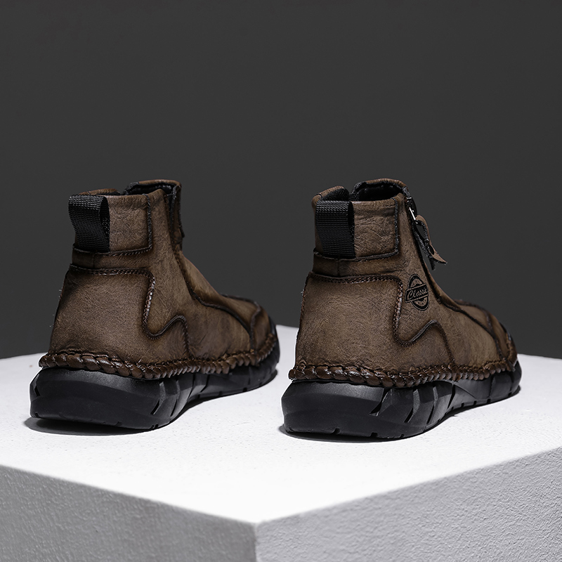 Men's Comfortable Orthopedic Leather Shoes - Lightweight ; Round Toe ; Breathable ; Arch Support ; Non-Slip ; Durable for 3 years