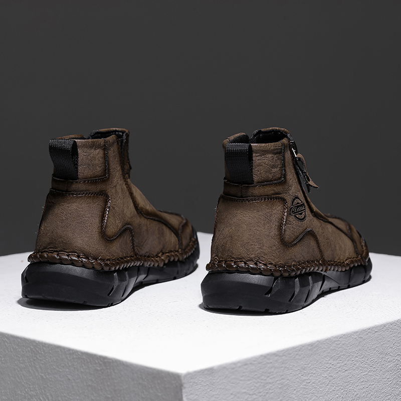 Men's Comfortable Orthopedic Leather Shoes - Lightweight ; Round Toe ; Breathable ; Arch Support ; Non-Slip ; Durable for 3 years