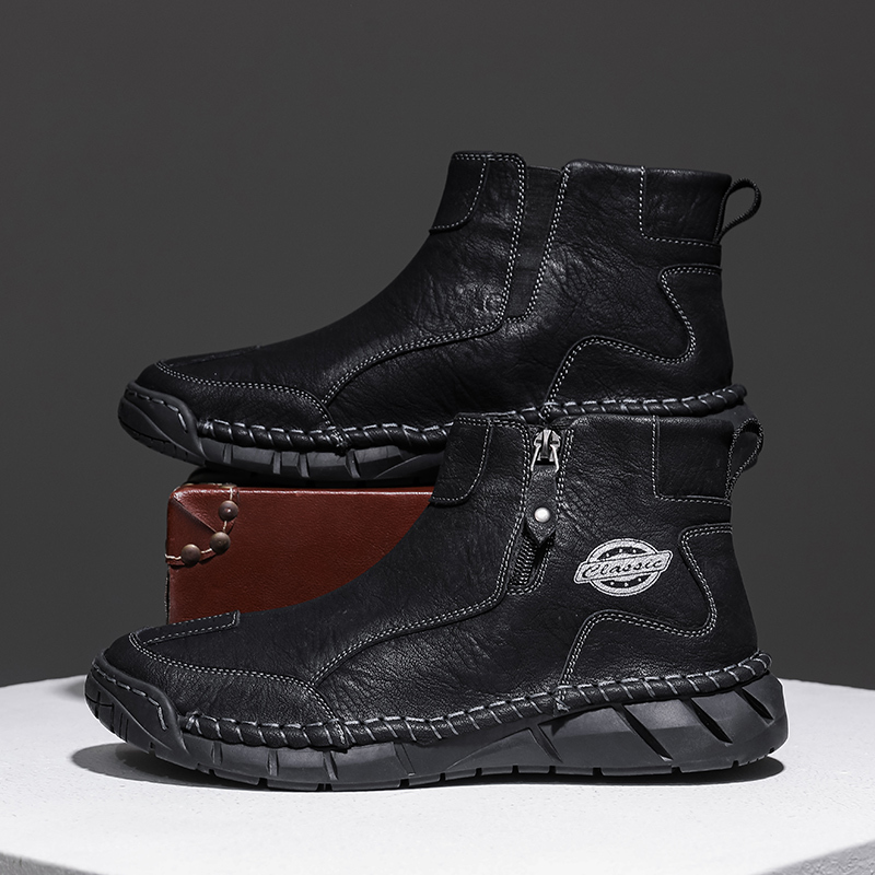 Men's Comfortable Orthopedic Leather Shoes - Lightweight ; Round Toe ; Breathable ; Arch Support ; Non-Slip ; Durable for 3 years