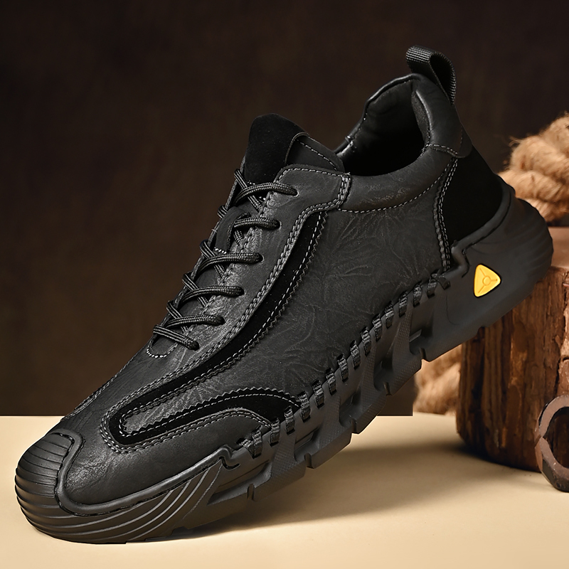 Men's Comfortable Orthopedic Leather Shoes - Lightweight ; Round Toe ; Breathable ; Arch Support ; Non-Slip ; Durable for 3 years