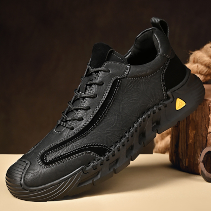 Men's Comfortable Orthopedic Leather Shoes - Lightweight ; Round Toe ; Breathable ; Arch Support ; Non-Slip ; Durable for 3 years