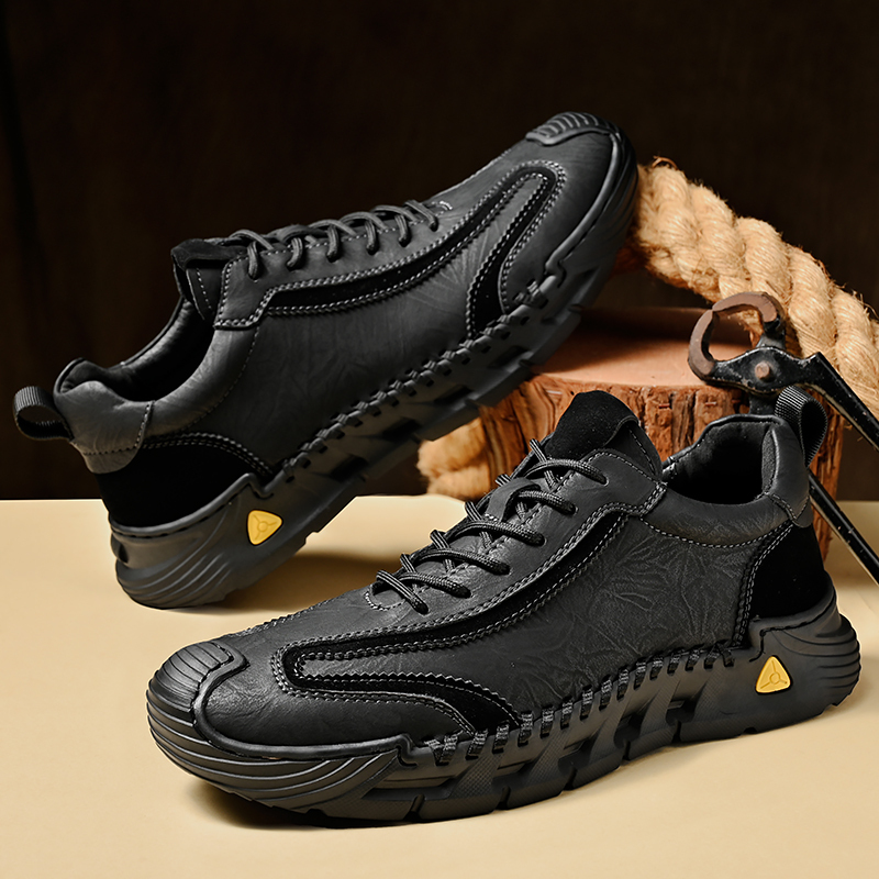 Men's Comfortable Orthopedic Leather Shoes - Lightweight ; Round Toe ; Breathable ; Arch Support ; Non-Slip ; Durable for 3 years