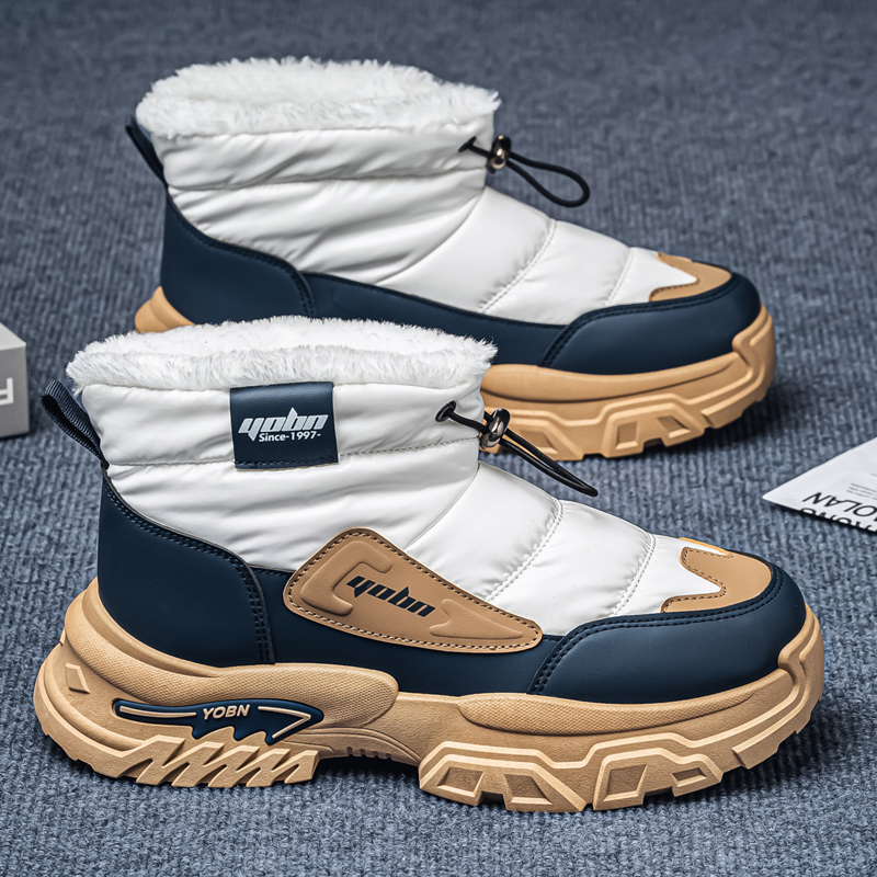 Men’s Puffer Winter Boots, Non-Slip, Warm Fur-Lined, Waterproof & Windproof, with Ankle Support and Heat-Locking Collar