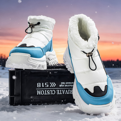 Men’s Puffer Winter Boots, Non-Slip, Warm Fur-Lined, Waterproof & Windproof, with Ankle Support and Heat-Locking Collar