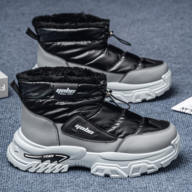 Men’s Puffer Winter Boots, Non-Slip, Warm Fur-Lined, Waterproof & Windproof, with Ankle Support and Heat-Locking Collar