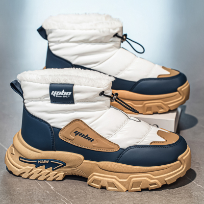 Men’s Puffer Winter Boots, Non-Slip, Warm Fur-Lined, Waterproof & Windproof, with Ankle Support and Heat-Locking Collar