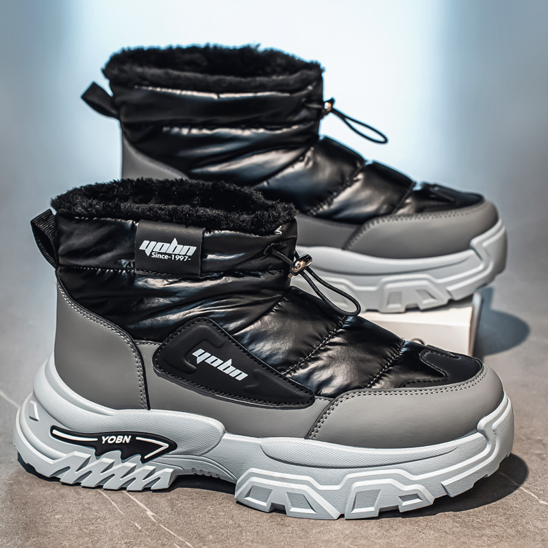 Men’s Puffer Winter Boots, Non-Slip, Warm Fur-Lined, Waterproof & Windproof, with Ankle Support and Heat-Locking Collar