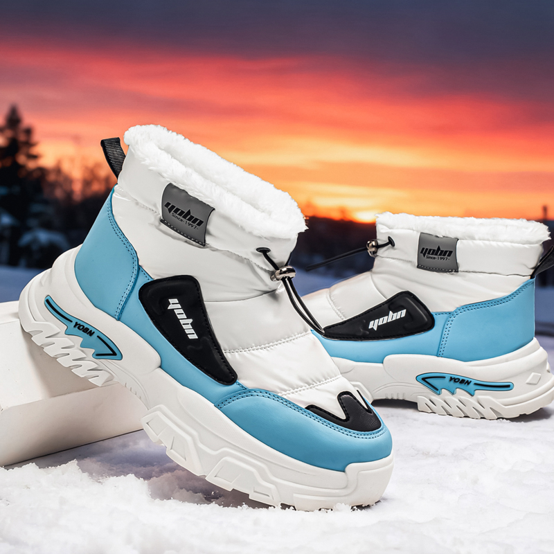 Men’s Puffer Winter Boots, Non-Slip, Warm Fur-Lined, Waterproof & Windproof, with Ankle Support and Heat-Locking Collar