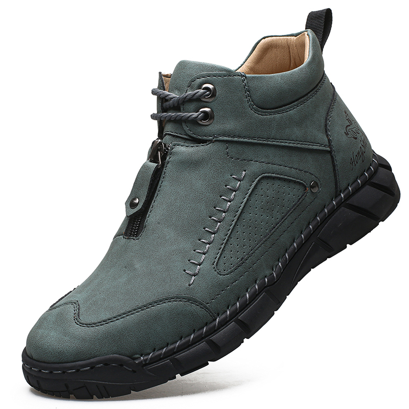 Men's Orthopedic Walking Shoes - Stable Leather Upper; Wide Toe Fit; Healthy Blood Flow; Arch Support Inside; Waterproof; Pressure Relief