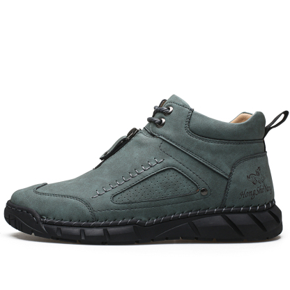 Men's Orthopedic Walking Shoes - Stable Leather Upper; Wide Toe Fit; Healthy Blood Flow; Arch Support Inside; Waterproof; Pressure Relief