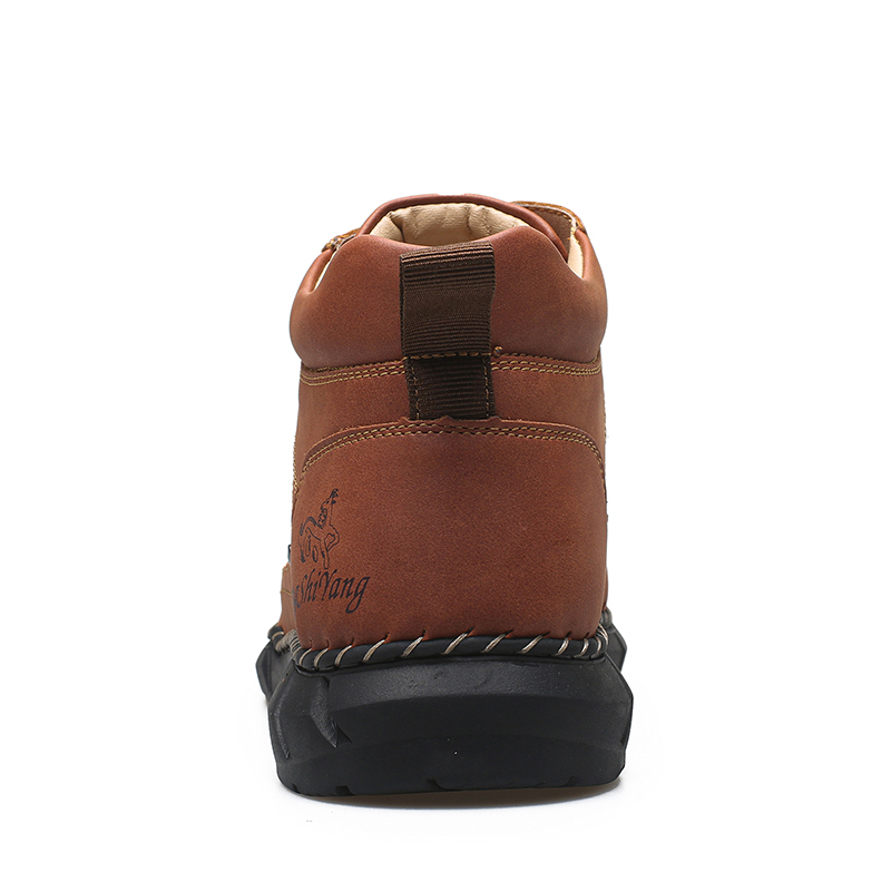 Men's Orthopedic Walking Shoes - Stable Leather Upper; Wide Toe Fit; Healthy Blood Flow; Arch Support Inside; Waterproof; Pressure Relief