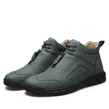 Men's Orthopedic Walking Shoes - Stable Leather Upper; Wide Toe Fit; Healthy Blood Flow; Arch Support Inside; Waterproof; Pressure Relief