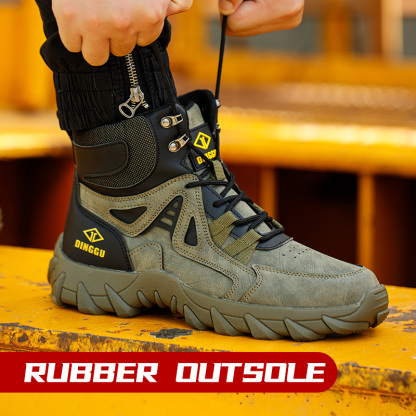 Men's Orthopedic Hiking Boots - Safe and Comfortable Work Boots - Waterproof, Slip-resistant, Impact-resistant, and Puncture-resistant - Wide Toe, Arch Support, and Ankle Support - Money-back Guarantee if ineffective.