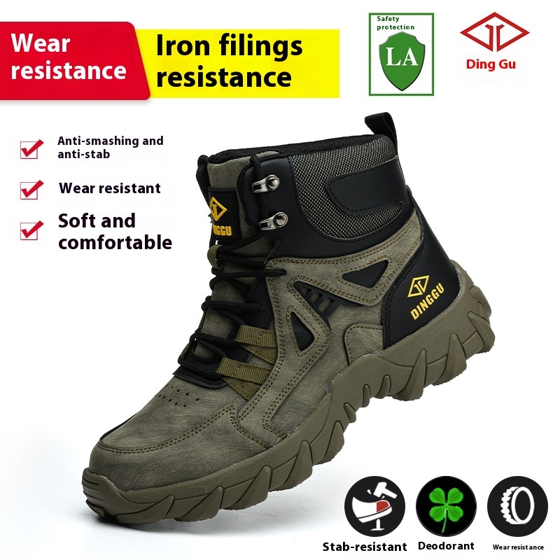 Men's Orthopedic Hiking Boots - Safe and Comfortable Work Boots - Waterproof, Slip-resistant, Impact-resistant, and Puncture-resistant - Wide Toe, Arch Support, and Ankle Support - Money-back Guarantee if ineffective.
