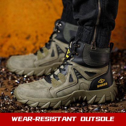 Men's Orthopedic Hiking Boots - Safe and Comfortable Work Boots - Waterproof, Slip-resistant, Impact-resistant, and Puncture-resistant - Wide Toe, Arch Support, and Ankle Support - Money-back Guarantee if ineffective.