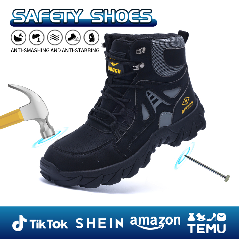 Men's Orthopedic Hiking Boots - Safe and Comfortable Work Boots - Waterproof, Slip-resistant, Impact-resistant, and Puncture-resistant - Wide Toe, Arch Support, and Ankle Support - Money-back Guarantee if ineffective.
