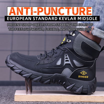 Men's Orthopedic Hiking Boots - Safe and Comfortable Work Boots - Waterproof, Slip-resistant, Impact-resistant, and Puncture-resistant - Wide Toe, Arch Support, and Ankle Support - Money-back Guarantee if ineffective.