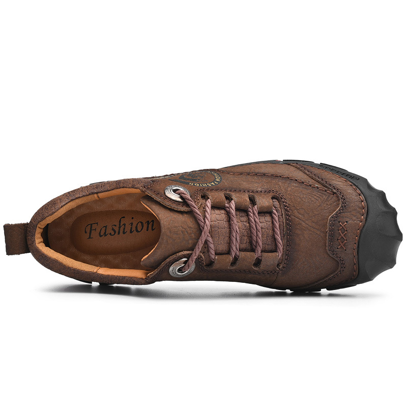 -- Men's Comfortable Orthopedic Leather Shoes - Lightweight ; Round Toe ; Breathable ; Arch Support ; Non-Slip ; Durable for 3 years