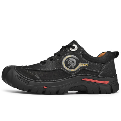 -- Men's Comfortable Orthopedic Leather Shoes - Lightweight ; Round Toe ; Breathable ; Arch Support ; Non-Slip ; Durable for 3 years