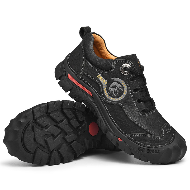 -- Men's Comfortable Orthopedic Leather Shoes - Lightweight ; Round Toe ; Breathable ; Arch Support ; Non-Slip ; Durable for 3 years